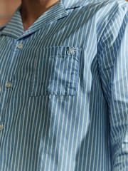 Blue Stripe Long Sleeve 100% Cotton Shirt Pyjamas Set - Image 6 of 10
