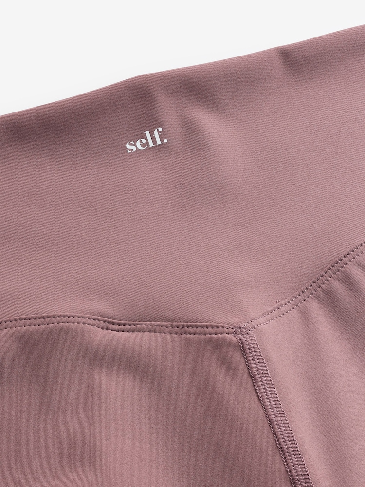 self. Mauve High Waist Leggings - Image 7 of 11