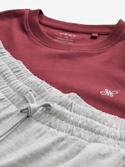 Berry Red/Grey Jersey Pyjamas Shorts Set - Image 10 of 11