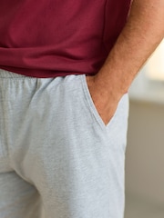 Berry Red/Grey Jersey Pyjamas Shorts Set - Image 6 of 11