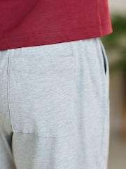 Berry Red/Grey Jersey Pyjamas Shorts Set - Image 7 of 11