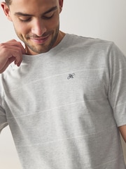Grey Stripe Jersey Pyjamas Shorts Set - Image 4 of 9