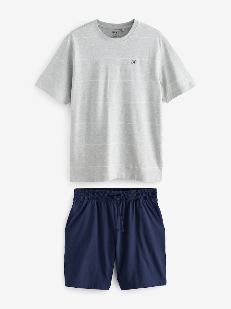 Bande grise - Ensemble short de pyjama en jersey - Image 5 of 9