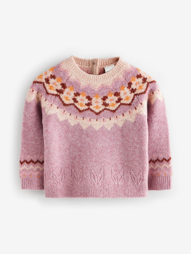Purple Fairisle Pattern Long Sleeve Jumper - Image 1 of 1