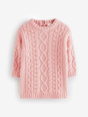 Pink Cable Long Sleeve Jumper Dress - Image 1 of 1