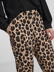 PIECES Black Leopard Print Trousers - Image 4 of 5