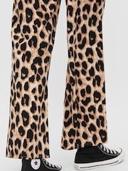 PIECES Black Leopard Print Trousers - Image 5 of 5