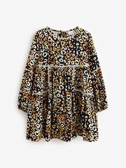 Black Tiered Animal All Over Print Dress - Image 1 of 1
