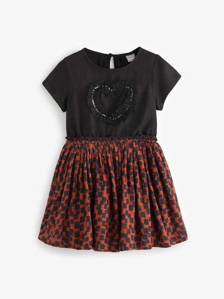 Black Two Fer Animal Dress - Image 1 of 1