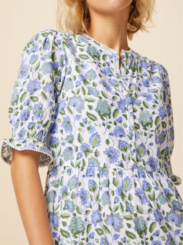 Aspiga Blue Cordelia Block Printed Dress - Image 3 of 4