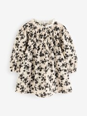 Black/White 100% Cotton Lace Trim Dress - Image 1 of 1
