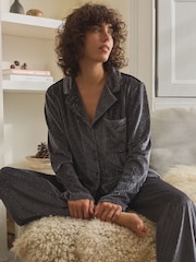 Grey Sparkle Velour Button Through Pyjamas - Image 1 of 6