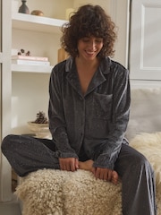 Grey Sparkle Velour Button Through Pyjamas - Image 4 of 6