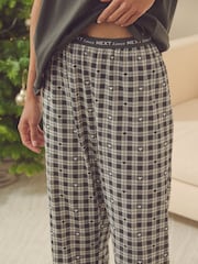 Charcoal Grey Gingham Heart 100% Cotton Short Sleeve Pyjamas - Image 6 of 6