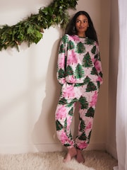 Pink Christmas Trees 100% Cotton Long Sleeve Pyjamas - Image 2 of 8