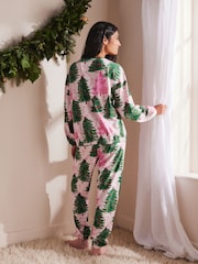 Pink Christmas Trees 100% Cotton Long Sleeve Pyjamas - Image 3 of 8