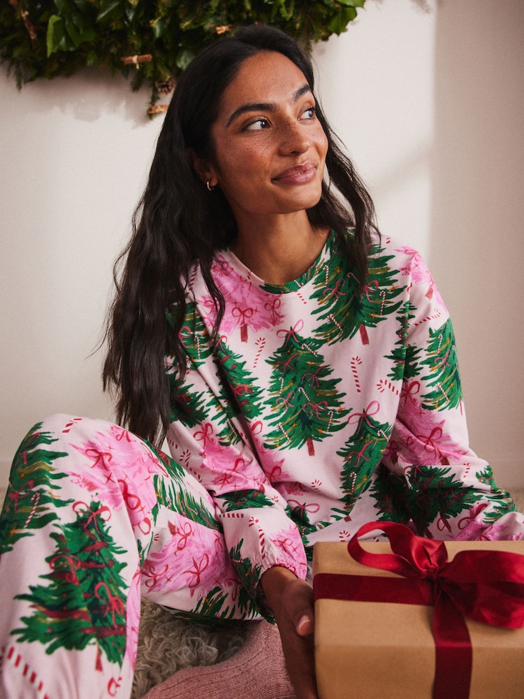 Arbres Rose Noël - Pyjama manches longues 100% coton - Image 4 of 8