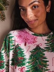 Pink Christmas Trees 100% Cotton Long Sleeve Pyjamas - Image 6 of 8