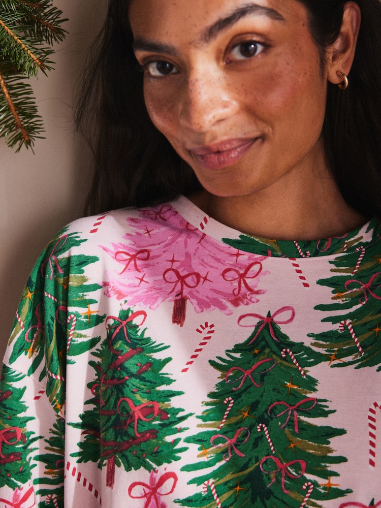 Arbres Rose Noël - Pyjama manches longues 100% coton - Image 6 of 8