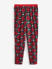 Red Snowflake 100% Cotton Christmas Long Sleeve Pyjamas - Image 7 of 9