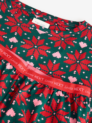 Red Snowflake 100% Cotton Christmas Long Sleeve Pyjamas - Image 8 of 9