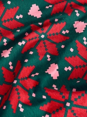 Red Snowflake 100% Cotton Christmas Long Sleeve Pyjamas - Image 9 of 9