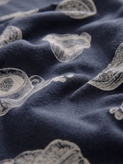 Navy Blue Coffee Club - بيجامة ناعمة من القطن 100% بكُم قصير - صورة 9 من 10