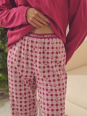 Burgundy Red 100% Cotton Long Sleeve Pyjamas - Image 4 of 4