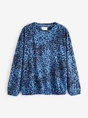 أزرق شكل جلد فهد - بيجاما 100% قطن بكم طويل - صورة 6 من 9