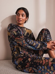 Black Peacock 100% Cotton Long Sleeve Pyjamas - Image 1 of 6