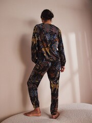 Black Peacock 100% Cotton Long Sleeve Pyjamas - Image 2 of 6