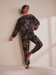 Black Peacock 100% Cotton Long Sleeve Pyjamas - Image 3 of 6