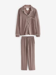 Mink Brown Cosy Button Through Pyjamas - Image 5 of 10