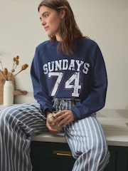 Blue Sunday Sweat and Flannel Pyjamas - Image 1 of 11