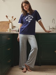 Navy Soho - Kurzärmliger, kuscheliger Pyjama aus 100 % Baumwolle - Bild 3 von 10