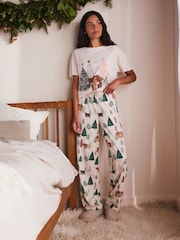 Oatmeal Bear 100% Cotton Short Sleeve Pyjamas - Image 2 of 10