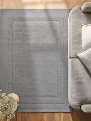 Charcoal Grey Vienna Border Rug - Image 1 of 5