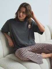 Grey 100% Cotton Short Sleeve Pyjamas - Image 1 of 6