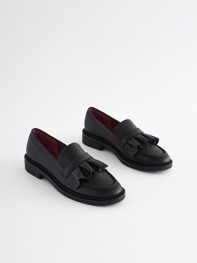 Black Forever Comfort Ruffle Loafers - Image 3 of 6