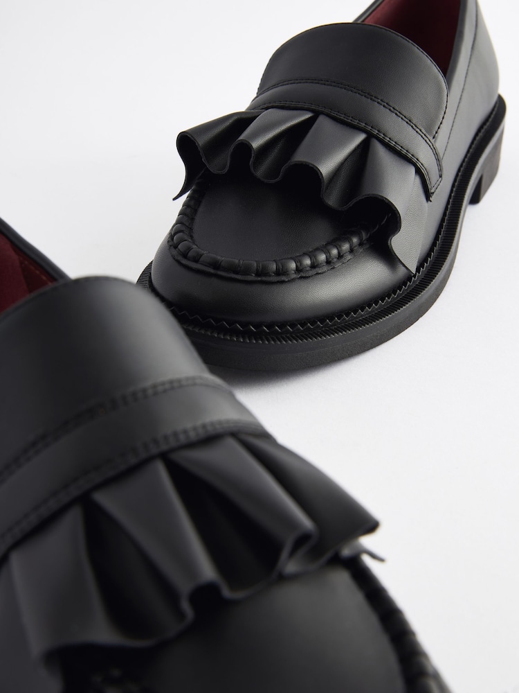 Black Forever Comfort Ruffle Loafers - Image 4 of 6