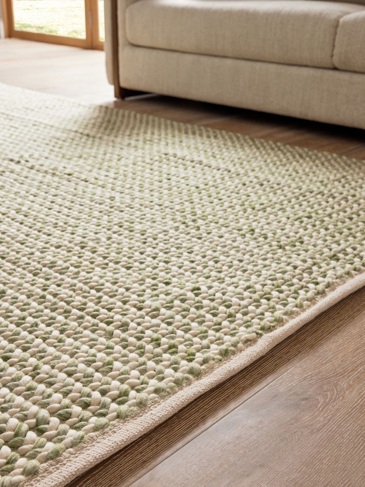 Sage Green Knit Effect Rug - Image 2 of 5