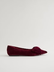 Jagodno rdeča - Koničaste balerinke s pentljo Forever Comfort® - Slika 2 iz 6