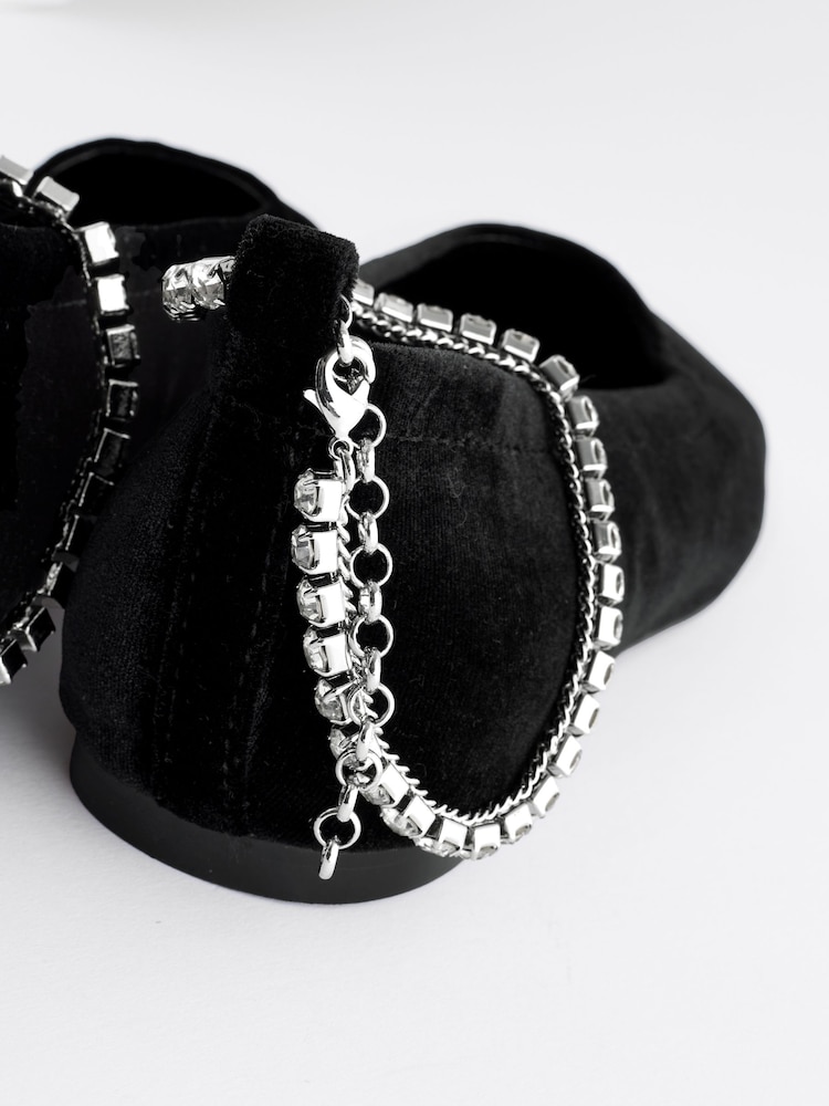 Schwarz - Forever Comfort® Ballettschuhe mit Knöchelriemen, Schmucksteinen und quadratischer Zehenpartie - Bild 13 von 13 Schwarz - Forever Comfort® Ballettschuhe mit Knöchelriemen, Schmucksteinen und quadratischer Zehenpartie - Bild 13 von 13