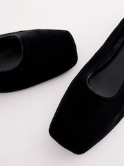 Black Forever Comfort® Jewel Ankle Strap Square Toe Ballet Shoes - Image 8 of 13