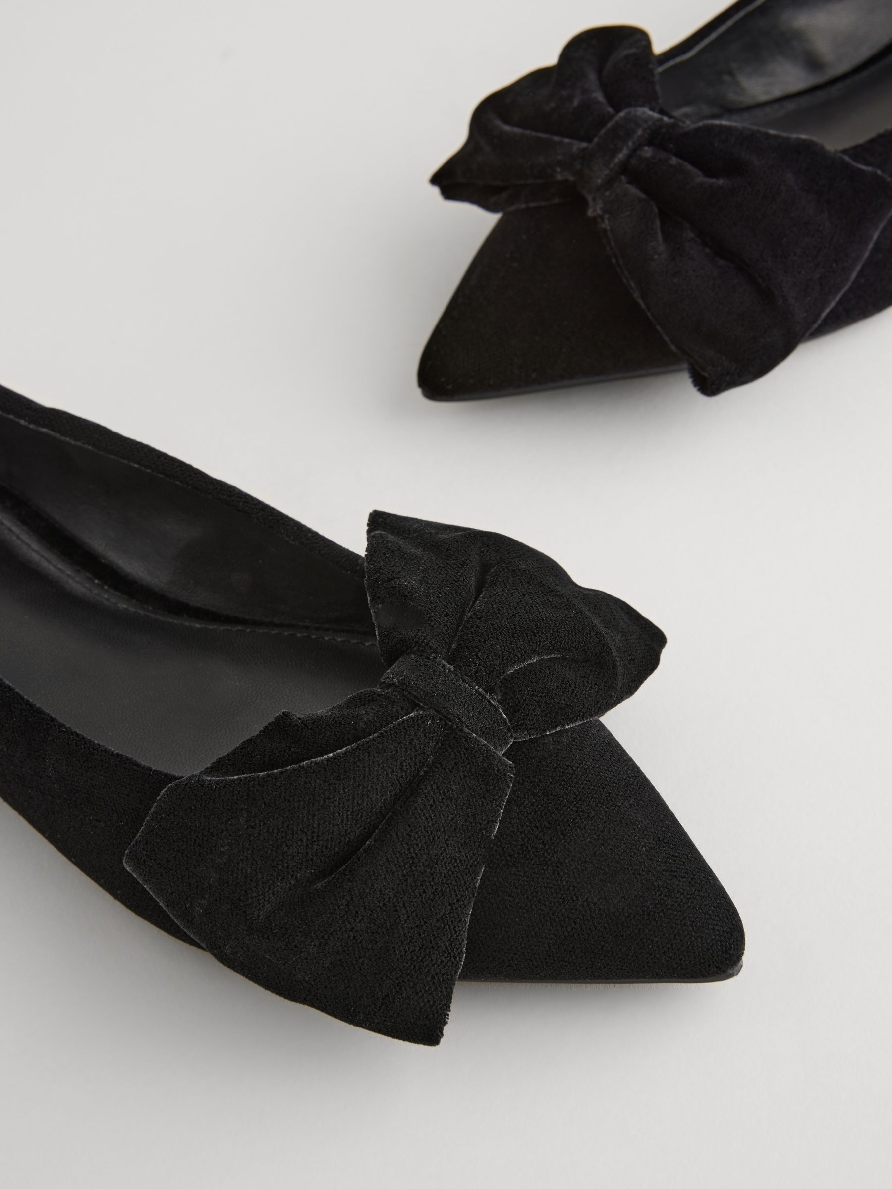 Buy Black Velvet Forever Comfort® Point Toe Bow Ballerinas from Next  Luxembourg