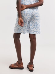 JD Williams Blue Linen Mix Knee Length Shorts - Image 2 of 4
