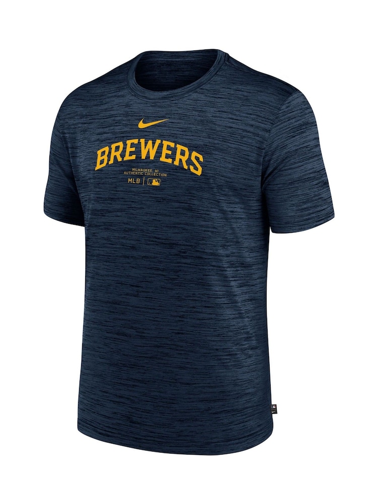 Fanatics Blue MLB Milwaukee Brewers Authentic Dri-Fit Practice T-Shirt - Image 2 of 3