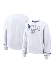 Fanatics Womens MLB Los Angeles Dodgers Crewneck White Fleece - Image 1 of 3
