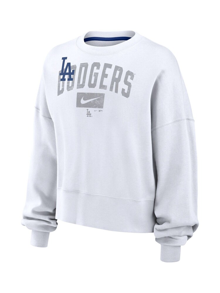 Fanatics Womens MLB Los Angeles Dodgers Crewneck White Fleece - Image 2 of 3