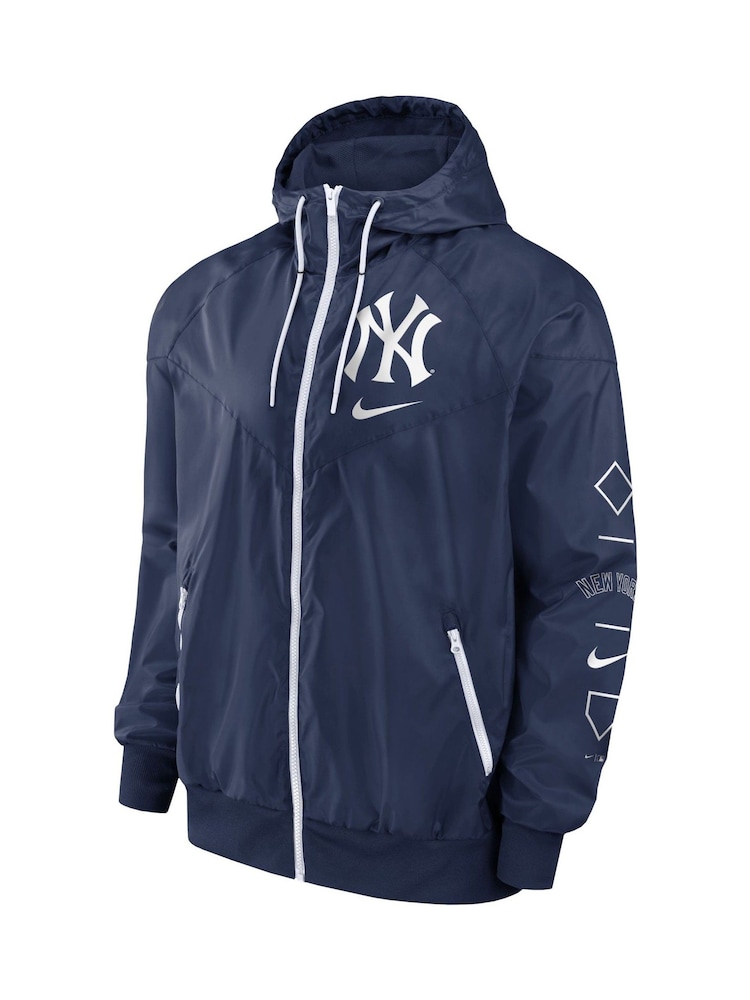 Fanatics Blue MLB New York Yankees Team Runner Windrunner Jacket - Imagen 2 de 3
